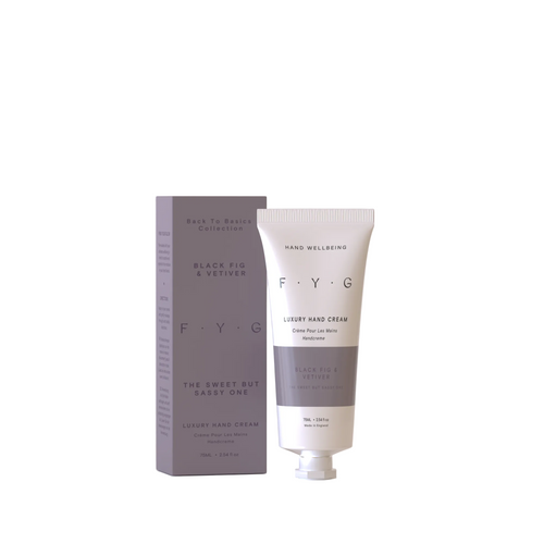 FYG Luxury Hand Cream with packaging on a light gray background