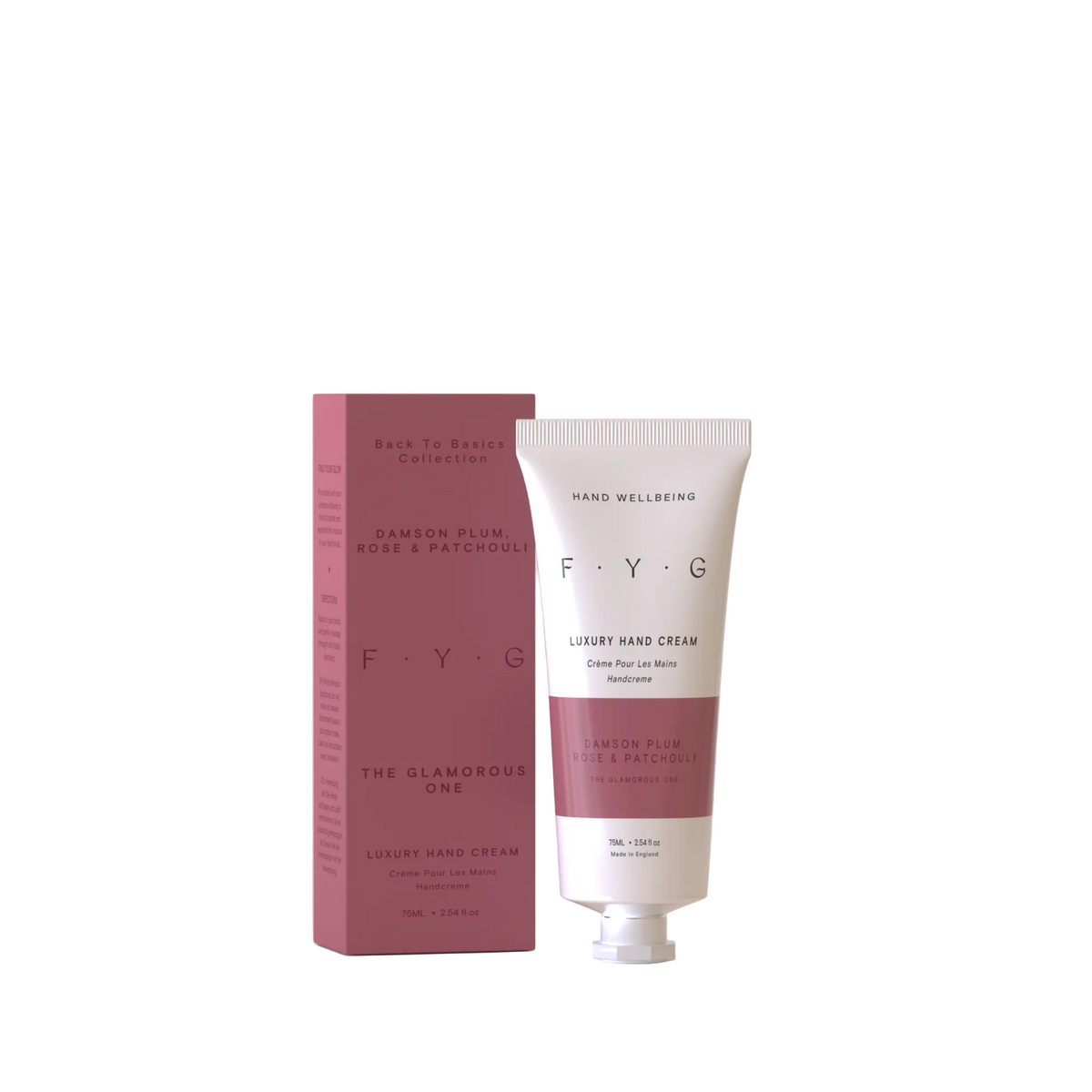 FYG luxury hand cream with packaging on a light background
