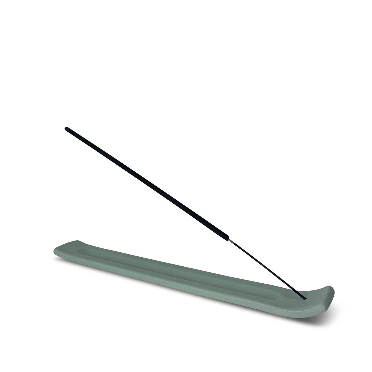 Incense holder with two incense sticks on a white background