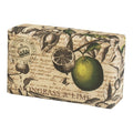 Bar of soap with lemongrass and lime design on a white background - The Fig House