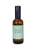 Room spray bottle labeled 'Sea Salt & Sage' on a white background
